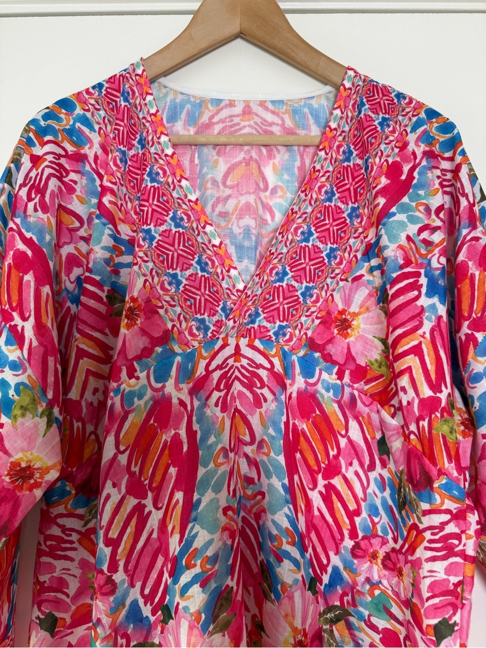 ๐ Comfy Luxe Colorful Cover Up Dress Boho Chic Hippie Bohemian Floral - Picture 4 of 13